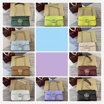 gucci旗舰店古驰 837267 GG Marmont系列中号肩背包链条包