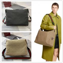 gucci美国官网古驰 821668 GG帆布中号旅行包旅行袋