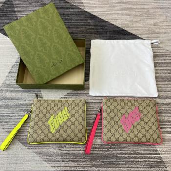 gucci香港官网古驰 838753 GG 饰印花小号手拿包