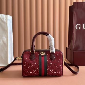 gucci旗舰店古驰 841294 Ophidia系列小号波士顿包（水晶钻）