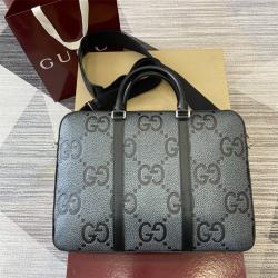 gucci官方网站古驰男包 658573 超级双G公文包（黑灰色）