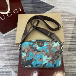 古驰男包GUCCI 839155 Ophidia系列小号斜挎包（迷彩相机包）