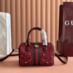 gucci旗舰店古驰 841294 Ophidia系列小号波士顿包（水晶钻）