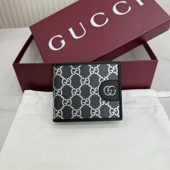 gucci官方网站古驰 834271 Ophidia系列双折钱包（黑银色）