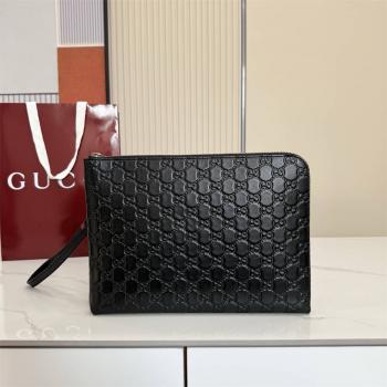 gucci官网中文版古驰 850223 GG Emblem系列中号手拿包