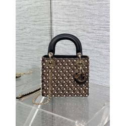 迪奥中国官网DIOR Lady最新圣诞限量版刺绣独角兽三格戴妃包