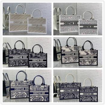 DIOR迪奥女包 M1325/M1324 Book Tote 小号/中号老虎刺绣托特包