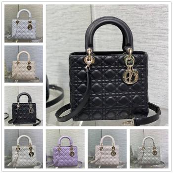 迪奥包包DIOR M0565 LADY 中号五格戴妃包