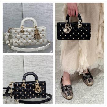 迪奥中文官网DIOR M0540 中号 Lady D-Joy 限量版太阳钉横版戴妃包