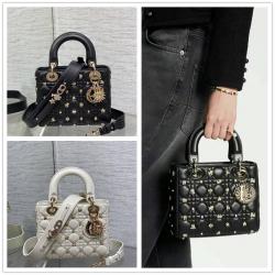 迪奥女包 M0538 小号 Lady Dior 四格限量版十二星座戴妃包