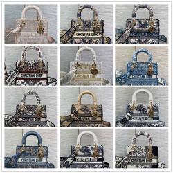 dior香港官网迪奥 M0565 中号 Lady D-Lite 刺绣戴妃包
