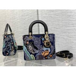 迪奥包 M0565 Lady Dior 中号五格戴妃包（海底珠子款）