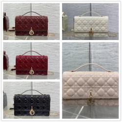 迪奥香港官网 M0997 My Dior Top Handle 漆皮手提包