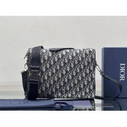迪奥男包 1ADPO032 Dior Lingot 信使包老花斜挎包